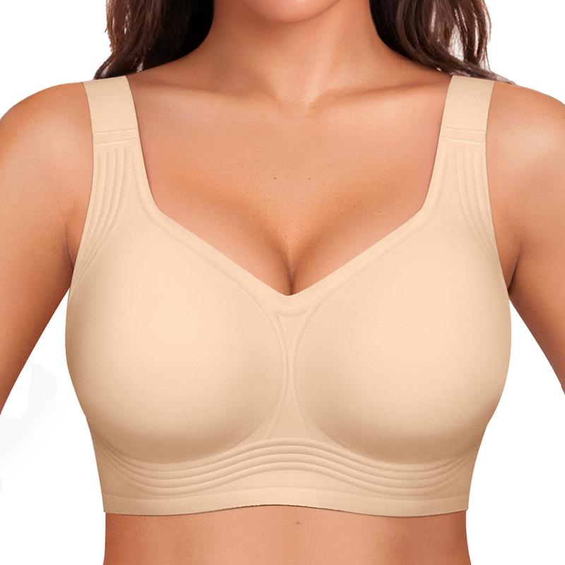 OEAK Women Wirefree Bras for Women Full Coverage No Underwire Everyday Bras Comfortable Wireless Padded Bras
