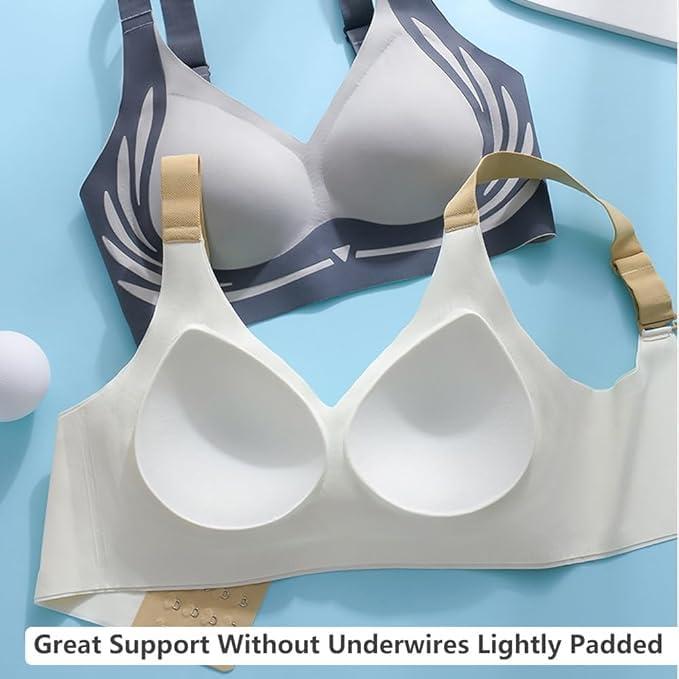 4-Piece Set of Luxurious Anti-Gravity Push-Up Bras - Comfortable,Non-Scarring, Underwire-Free, Gathering, and Closing Design for a Perfect Fit - Ideal for Everyday Wear Nylon Spandex Womenswear Bralette Casual Crochet  Knitted Underwear Geometric