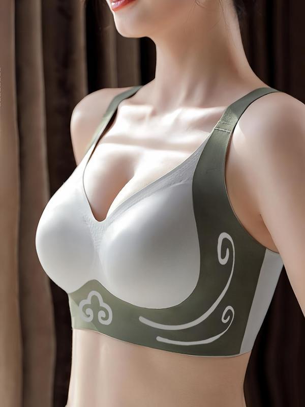 3-Piece Set of Luxurious Anti-Gravity Push-Up Bras -Comfortable,Non-Scarring, Underwire-Free, Gathering,and Closing Design for a Perfect Fit -Ideal for Everyday Wear Nylon Spandex Womenswear Bralette Casual Crochet Knitted Underwear Geometric
