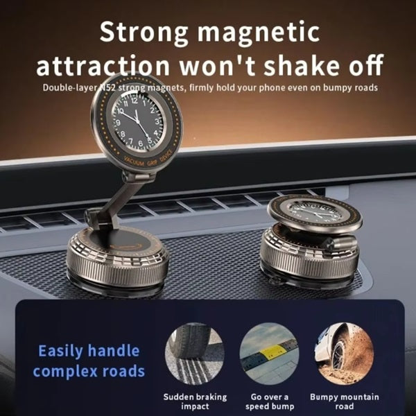 Buyuhui Clock Magnetic Car Phone Mount 360 Degree Rotation Car Dashboard Navigation Phone Bracket Can Fold All Phone Universal