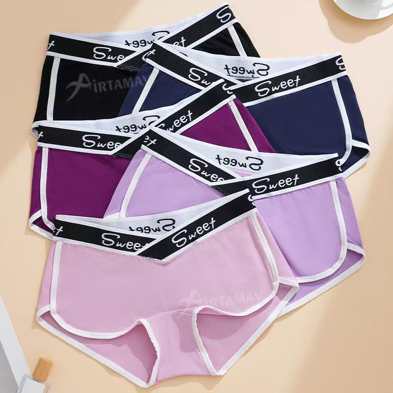 Five-piece set of elegant women's underwear. Made of polyamide knitted fabric, in solid color, featuring a mid-rise waist design. These underwear pieces have high support Soft Womenswear