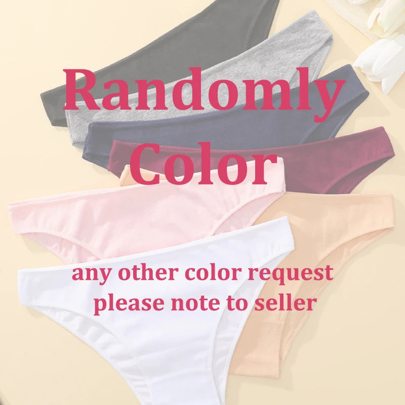 4PCS Women's Cotton Seamless Panties Sexy Low Waist Solid Color Underwear Female Breathable Briefs Soft Comfortable Lingerie New
