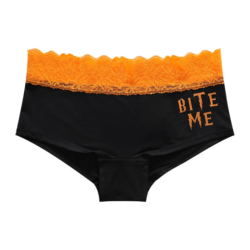 High-Rise Halloween Lace Panties Bragas De Cintura Alta Brief Ropa Interior Femenina Bragas De Mujer Knickers Women Underwear