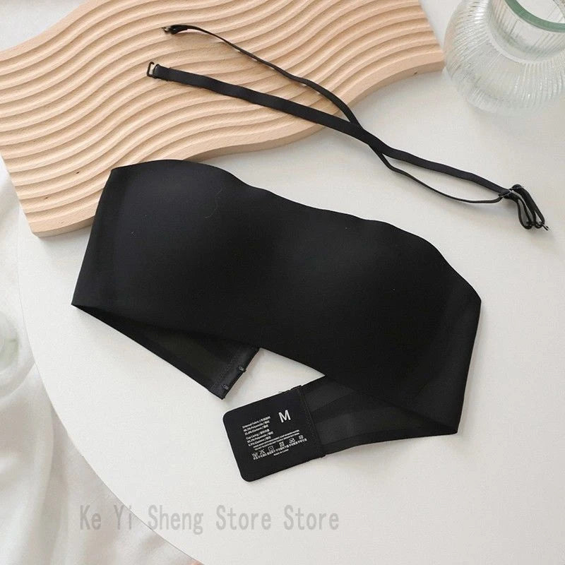 Women's underwear: detachable shoulder strap underwear, anti-slip strapless bra, cinched breasts, and wraparound bra