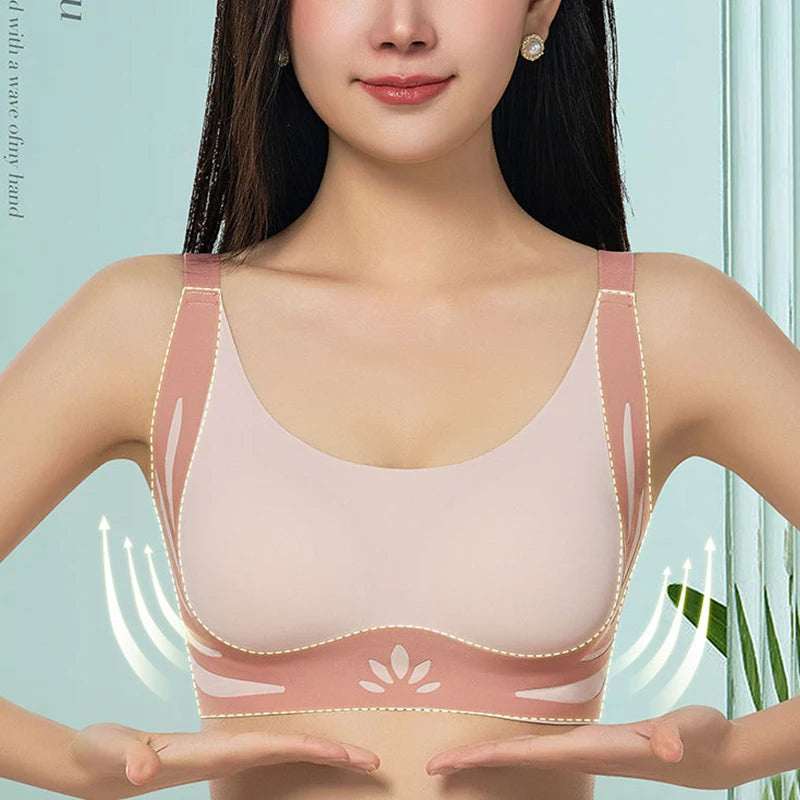 Sexy women's bras without underwire, seamless underwear, beautiful back, gathering, anti-sagging, detachable breast pads