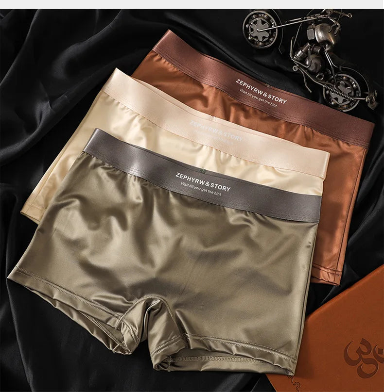Satin Ice Silk Women's Underwear, Casual, Sporty, Comfortable, Breathable, Quadrangle Pants, Safety Pants, Women's Panties.