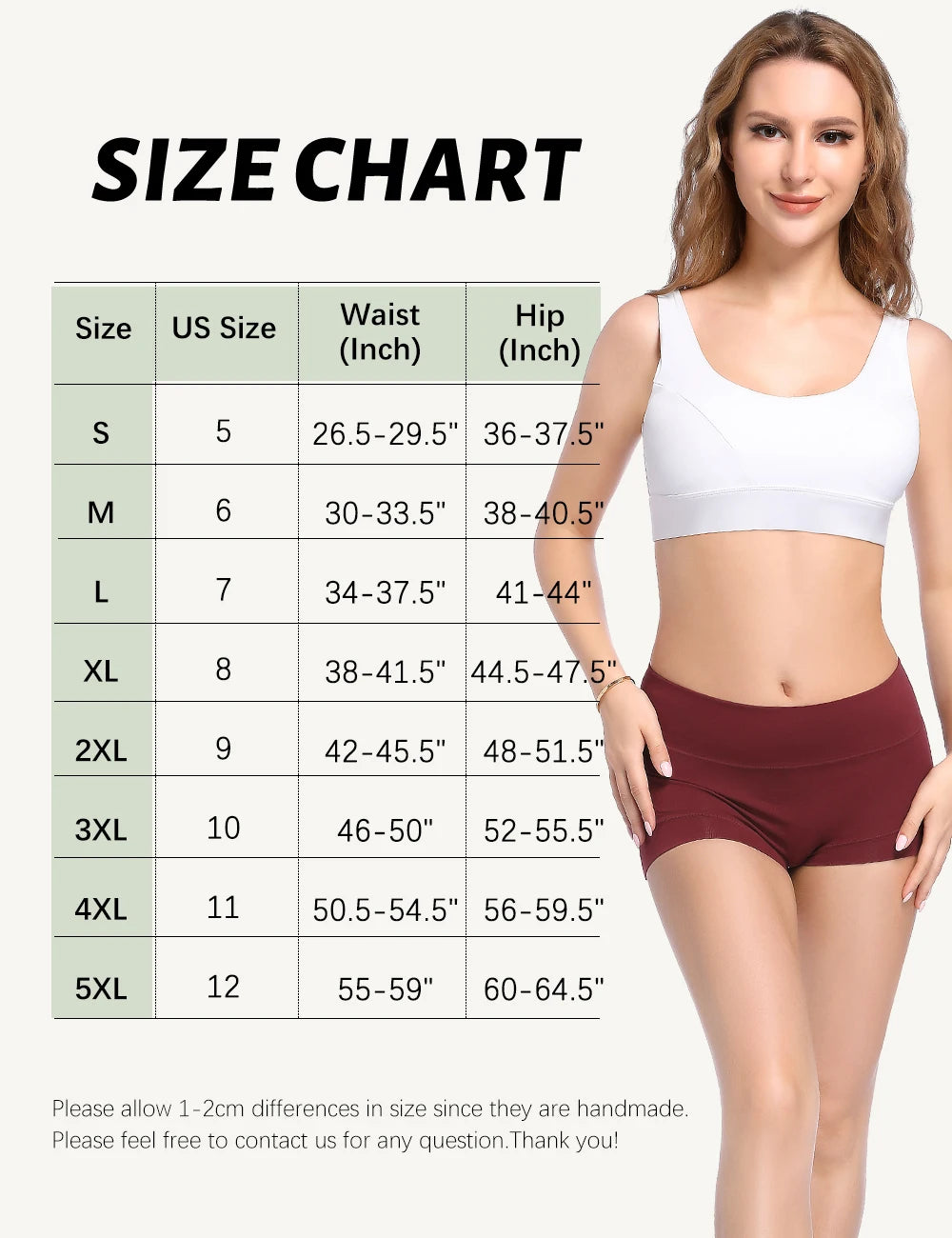 Molasus Women Cotton Boy Shorts Seamless Comfortable Ladies High Waist Panties Full Coverage Stretch Underwear 5pc/Set Plus Size