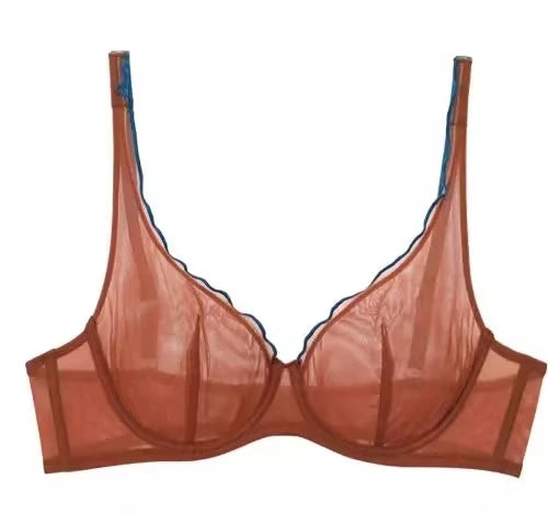 Elegant French Design Minimizer Bra Fashion Triangle Cups Structural Support Mesh Lingerie Set 32-40 MOYISU Sexy Panty Tushy Set