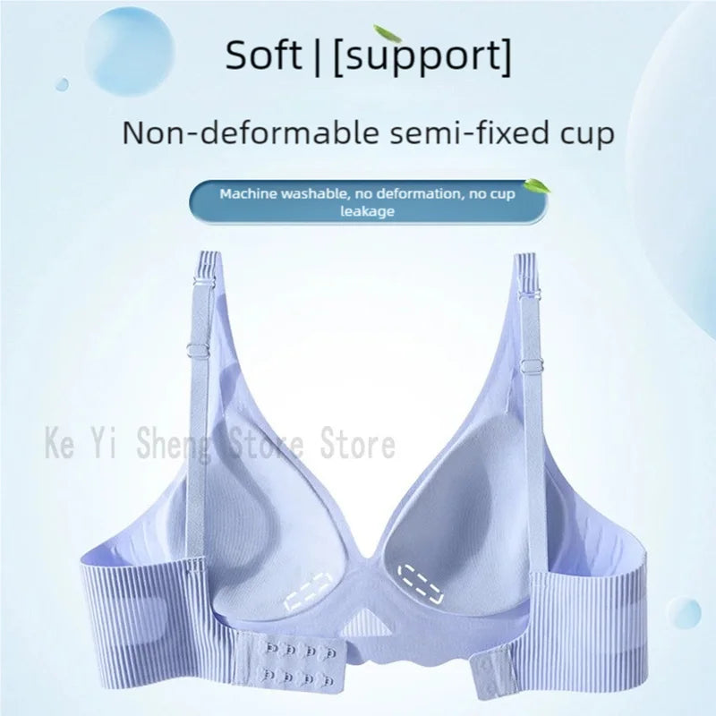 Women's seamless underwear, women's bras without steel rings, small breasts, sexy deep V, beautiful back bras