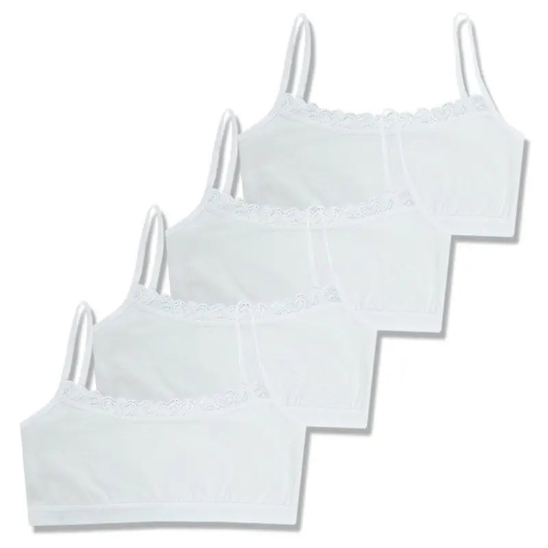4PC Teen Bra Girl Vest Cotton Spandex Big Girl's Sport 8-14 Years Adolescente Kids Underwear