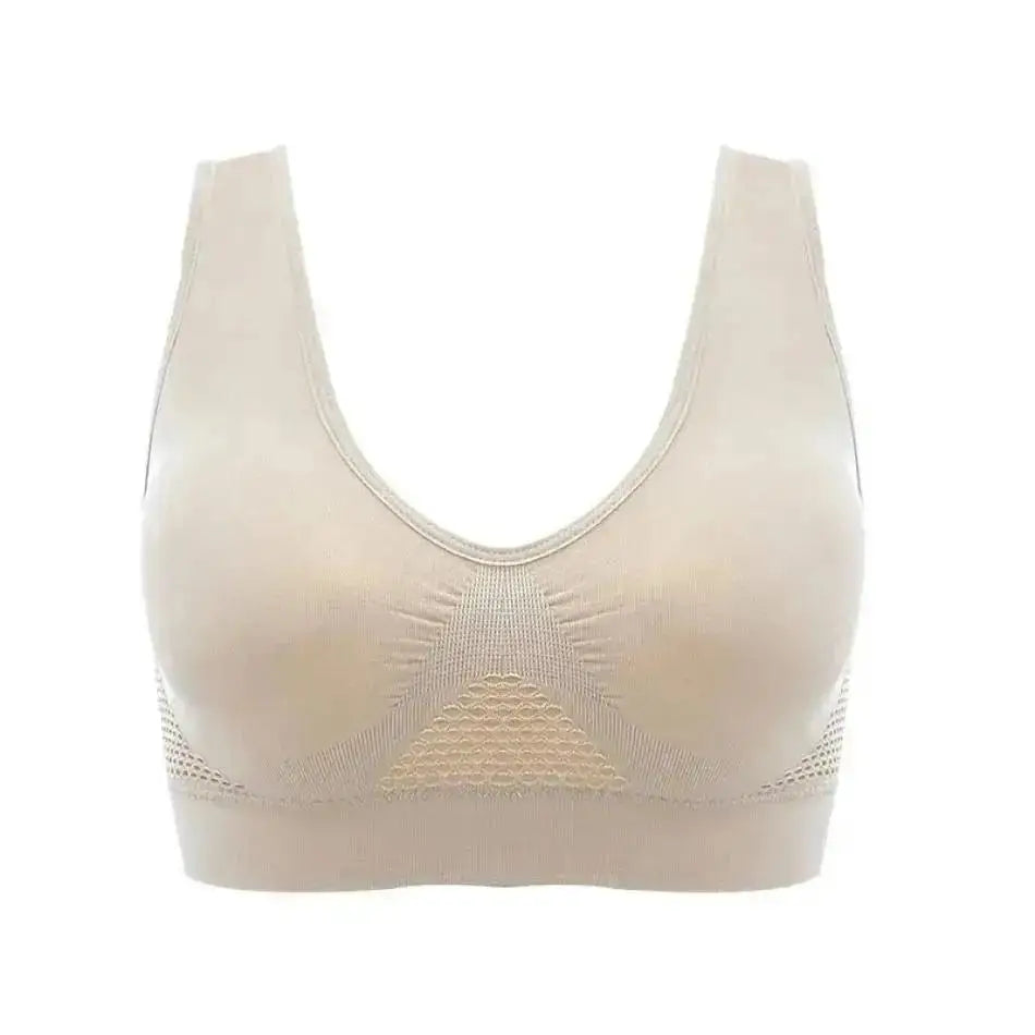 1 Pcs Women's Breathable Sports Vest Bra Sweat-absorbent Shockproof Pad Sports Top Track And Field Gym Running Fitness