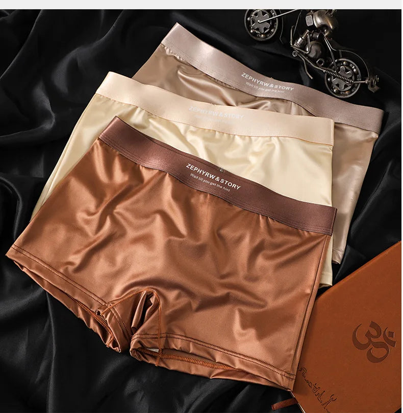 Satin Ice Silk Women's Underwear, Casual, Sporty, Comfortable, Breathable, Quadrangle Pants, Safety Pants, Women's Panties.