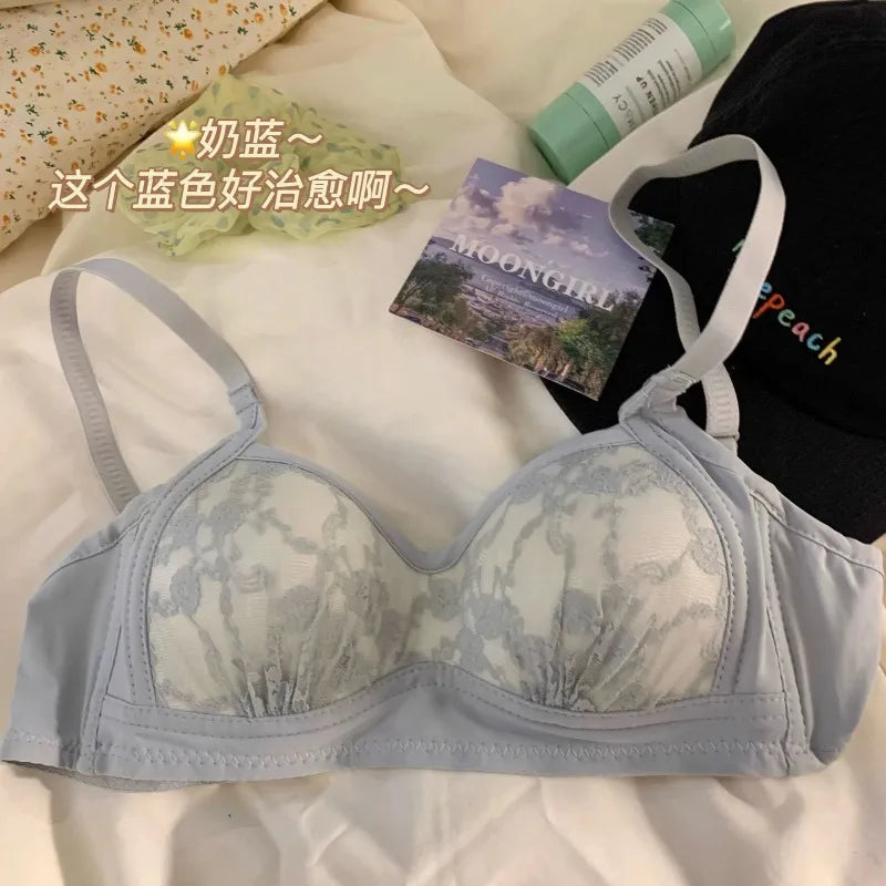 Sweet Japanese Bralette Set for Small Bust Wireless Comfort Bra Lightweight Cups Breathable Teen Lingerie Set AU Sizes MOYISU AB