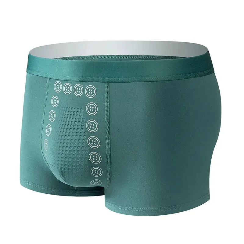 Men's Boxer Shorts 3A Graphene Antibacterial Ice Silk U-shaped Raised Bag Underwear Massage Particle Breathable Underwear