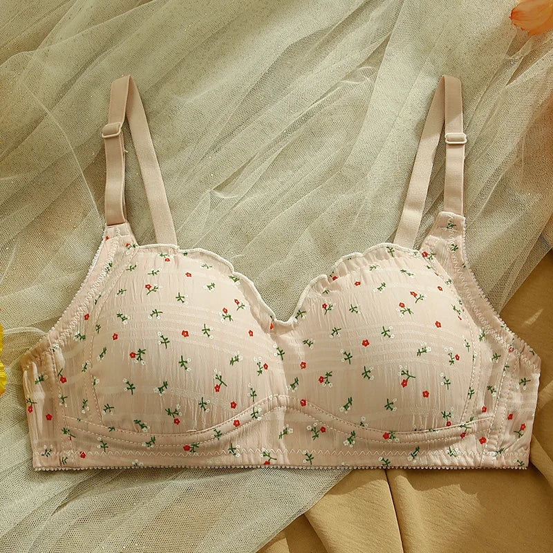 Japanese Sweet Cute Underwear Women Comfortable Small Breasts Gather Student Girls Thin Bra