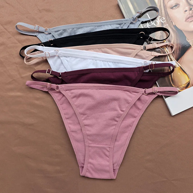 6Pcs/Set Cotton Underpants Women Sexy Briefs Low Waist Bikini Underwear Female Solid Color Panties S-XL Lingerie