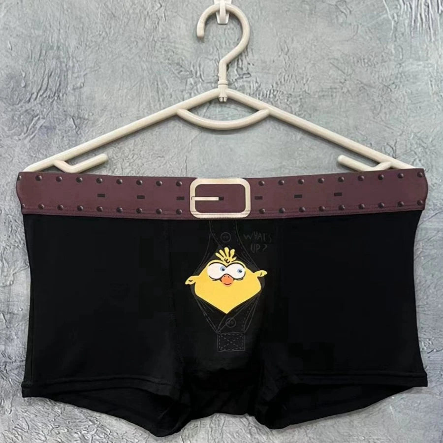 Fashion Mens Underwear Novelty Cartoon Modal Men Underpants Funny Bird Men's Boxer Briefs Breathable Soft Print Boxers Man