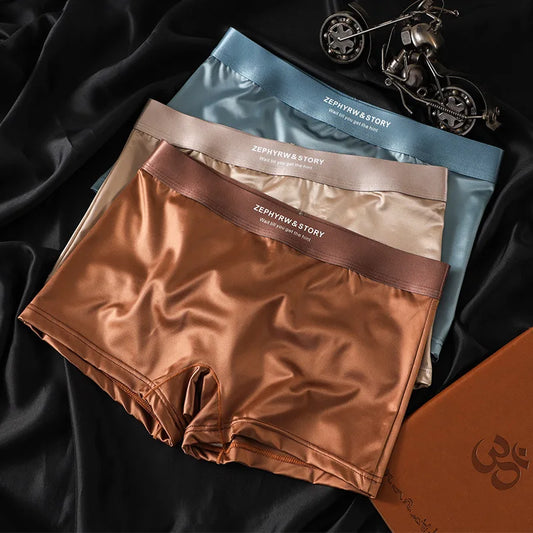 Satin Ice Silk Women's Underwear, Casual, Sporty, Comfortable, Breathable, Quadrangle Pants, Safety Pants, Women's Panties.