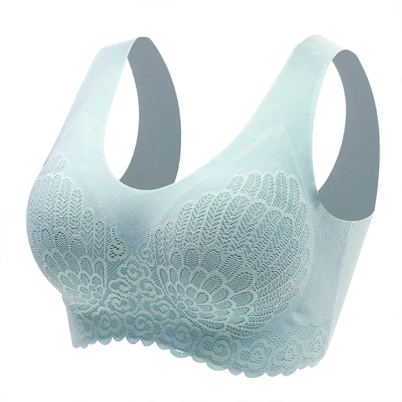 Secret Dig Women No Steel Ring Bar Push Up Lace Bustier Bra Thin Comfortable Breathable Underwear Intimates Removable Padding