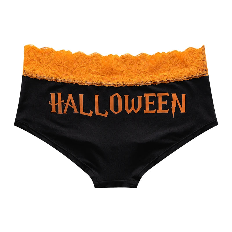 High-Rise Halloween Lace Panties Bragas De Cintura Alta Brief Ropa Interior Femenina Bragas De Mujer Knickers Women Underwear