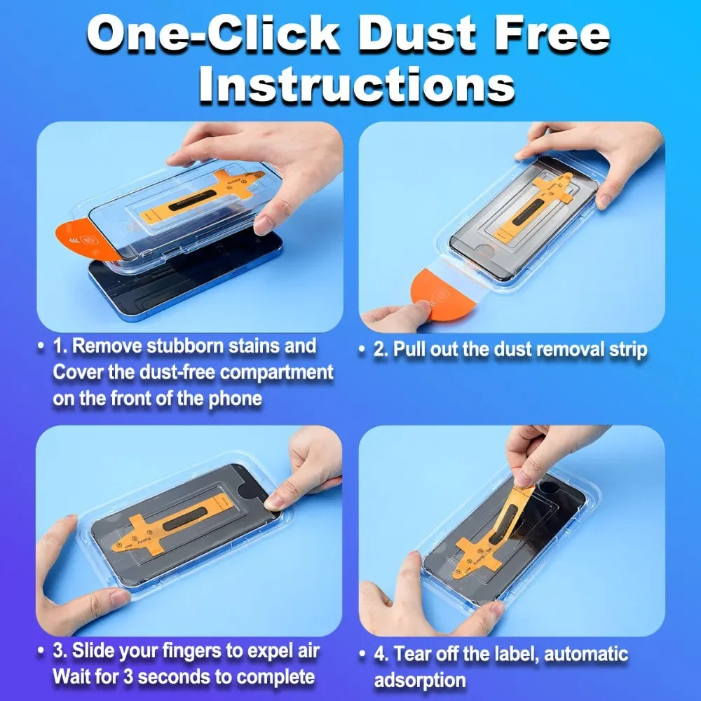 2Pcs Anti Spy Screen Protector For iPhone 17 16 15 14 13 Pro Max Air 16e 12 11 Pro 15 14 Plus XR XS One Click Installation Glass