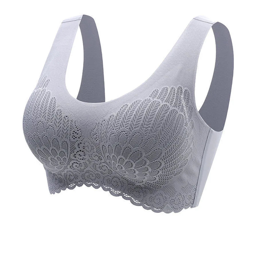 Secret Dig Women No Steel Ring Bar Push Up Lace Bustier Bra Thin Comfortable Breathable Underwear Intimates Removable Padding