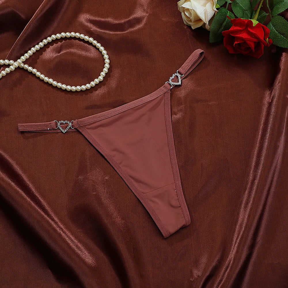 Women's Panties Fashion Heart Decor Sexy Women G-string Breathable Sexy Lingerie Erotic Elegant Female Sexy Lingerie For Women