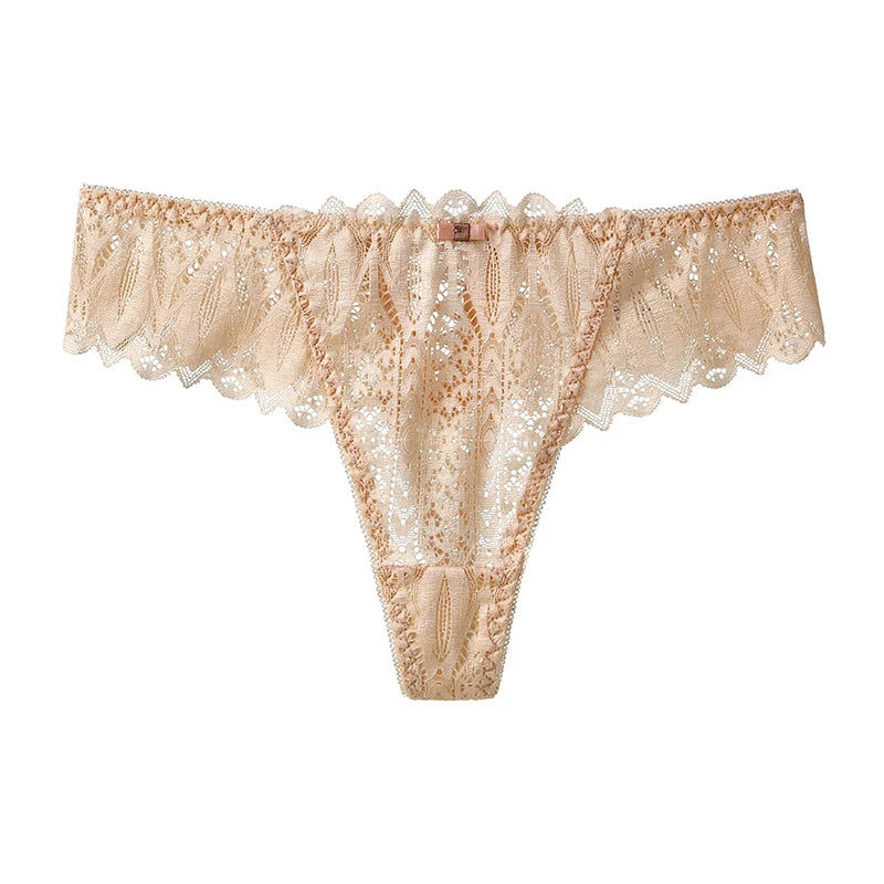 Hollow Out Lace Sexy Girls G String Panties Women Briefs Transparent Thong Thin Underwear Female Low Waist Lingerie Size S-XL