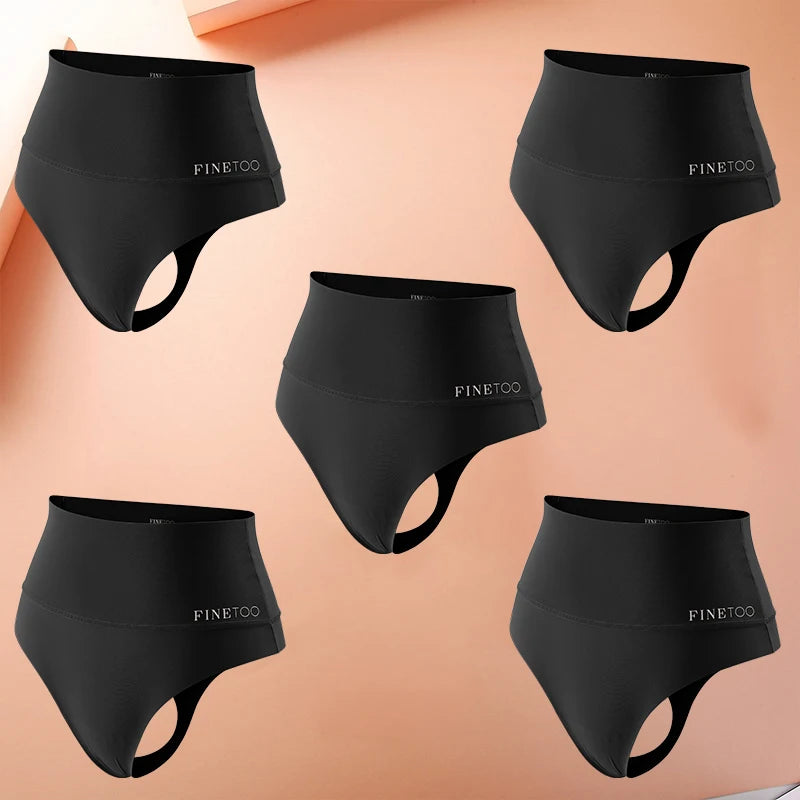 5Pcs Bodyshaper High Waist Seamless Thong Panties Underwear Anti-bacteria G-String Female Intimates Lingerie Shapewear Panties