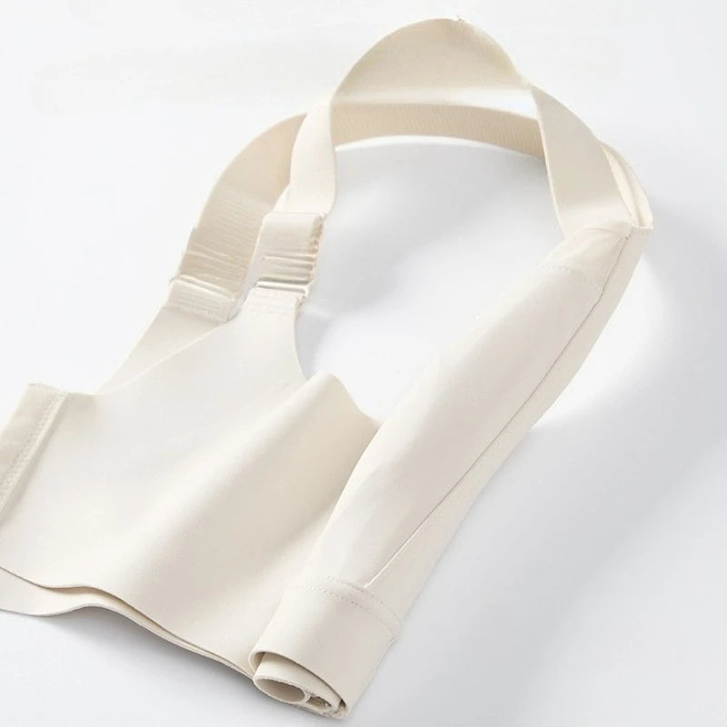 White Full Cup Minimizer Bra Seamless Side Control Anti-Sag Summer Ultra Thin Strapless Sport Everyday Bra for Women