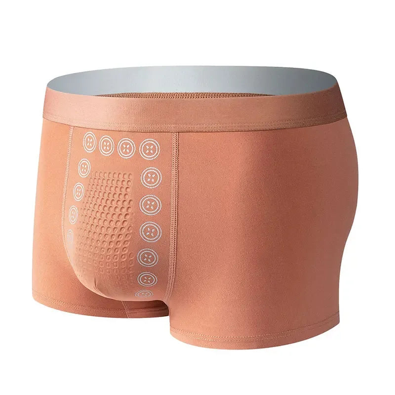 Men's Boxer Shorts 3A Graphene Antibacterial Ice Silk U-shaped Raised Bag Underwear Massage Particle Breathable Underwear