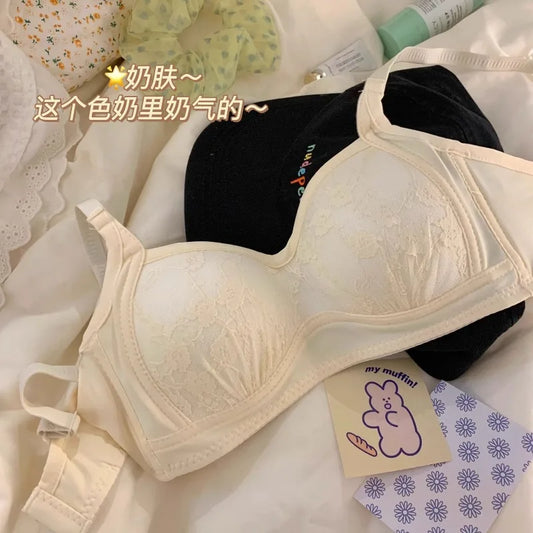 Sweet Japanese Bralette Set for Small Bust Wireless Comfort Bra Lightweight Cups Breathable Teen Lingerie Set AU Sizes MOYISU AB