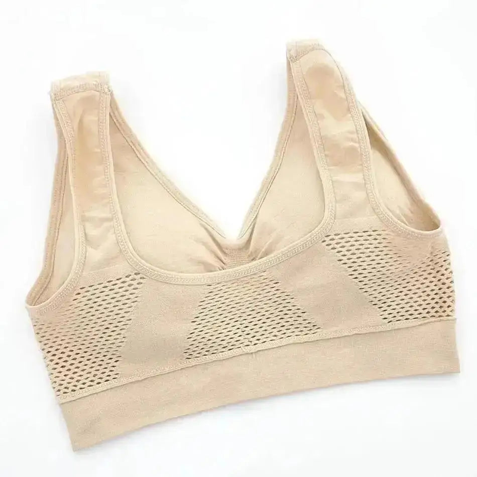 1 Pcs Women's Breathable Sports Vest Bra Sweat-absorbent Shockproof Pad Sports Top Track And Field Gym Running Fitness