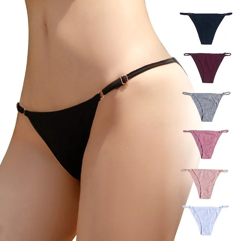 6Pcs/Set Cotton Underpants Women Sexy Briefs Low Waist Bikini Underwear Female Solid Color Panties S-XL Lingerie