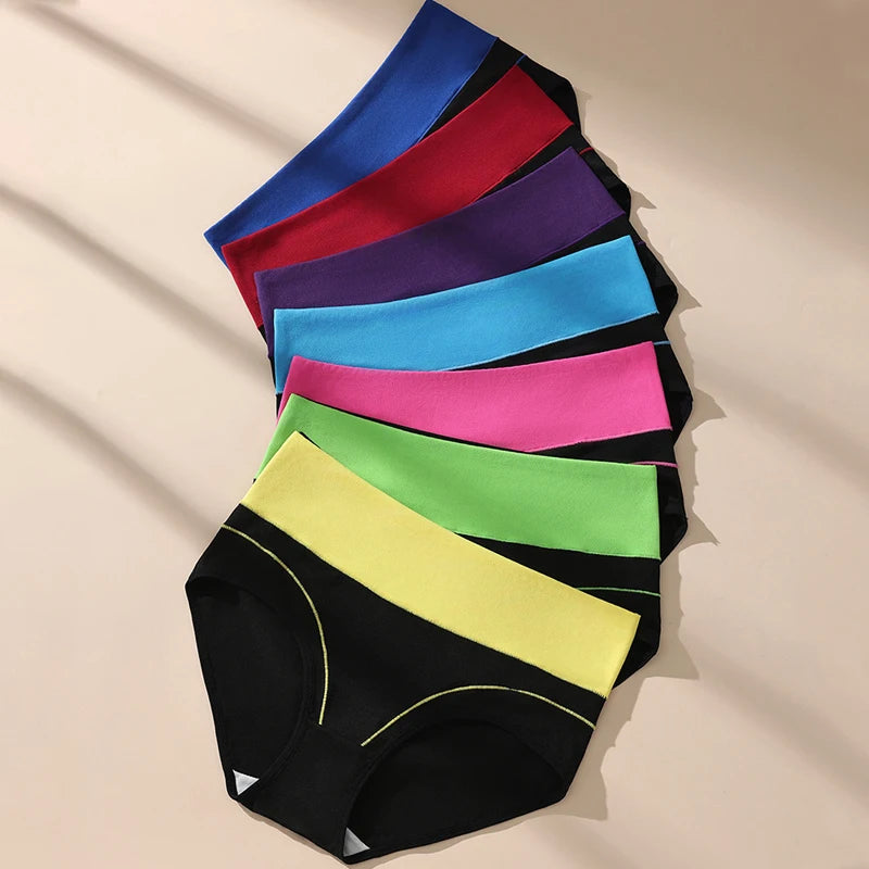 7PCS High Waist Body Shaper Soft Cotton Briefs for Women Slimming Breathable Panty Plus Size XS-3XL Lingerie Female Underwear