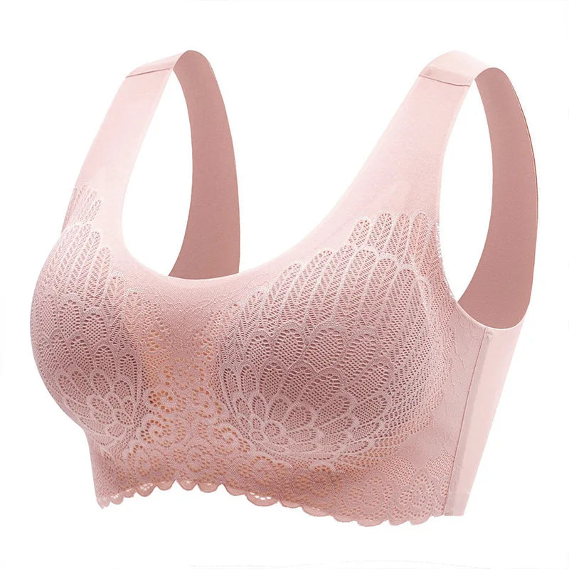 Secret Dig Women No Steel Ring Bar Push Up Lace Bustier Bra Thin Comfortable Breathable Underwear Intimates Removable Padding