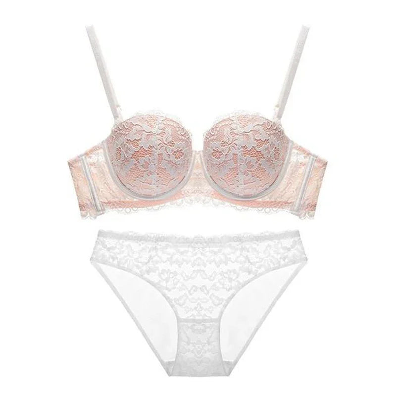 Sexy Lace Bra Women 1/2 Cup Underwire Bras Ladies Push Up Underwear Trendy Floral Brassiere Female Comfortable Intimates Suit