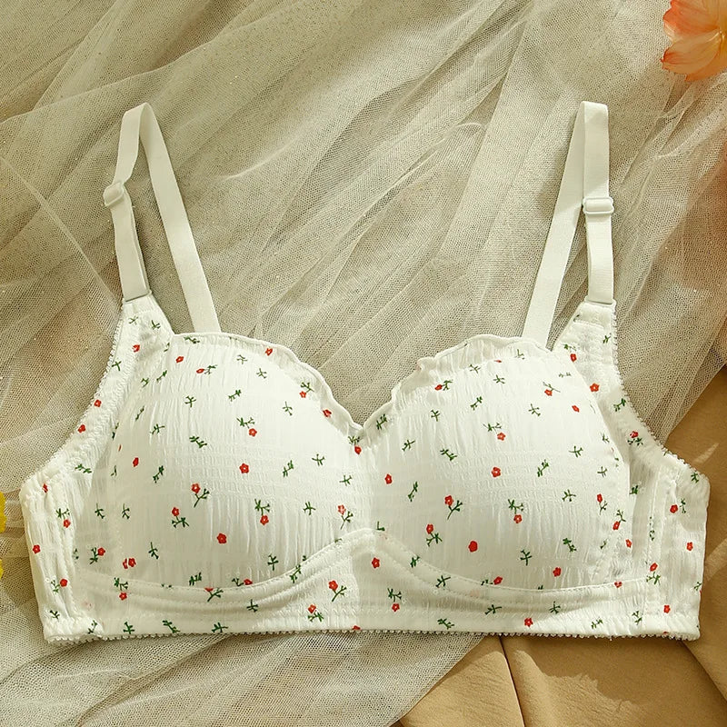 Japanese Sweet Cute Underwear Women Comfortable Small Breasts Gather Student Girls Thin Bra