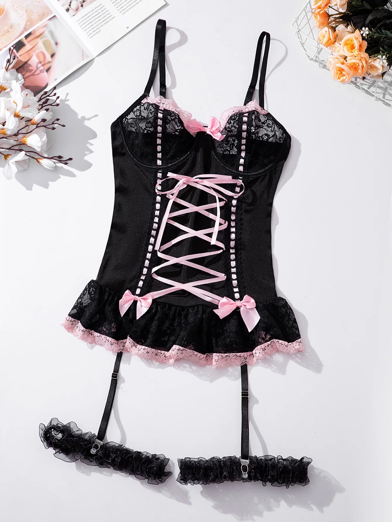 Women Transparent Bra And Panty Garter Underwear Set Hot Erotic Sexy Costumes Underwear Open Bra Thong Sexy Lingerie Sets