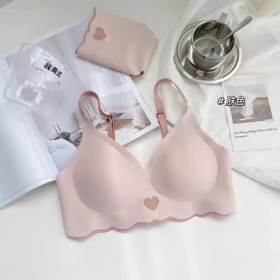 BH No Trace Top Women's Underwear No Steel Ring Pure Desire Comfortable Upper Support Sling Adjustable Beauty Back Bra for women