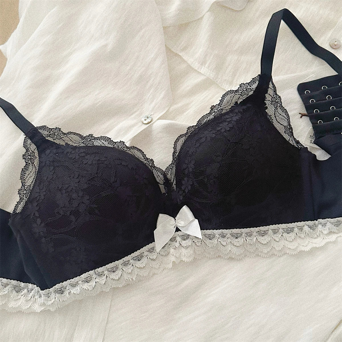 YUQI Lace Bra Set for Women - Push Up Bralette Small Chest Anti-Sagging Support, Sexy Lingerie to Display Large Pair  bra set
