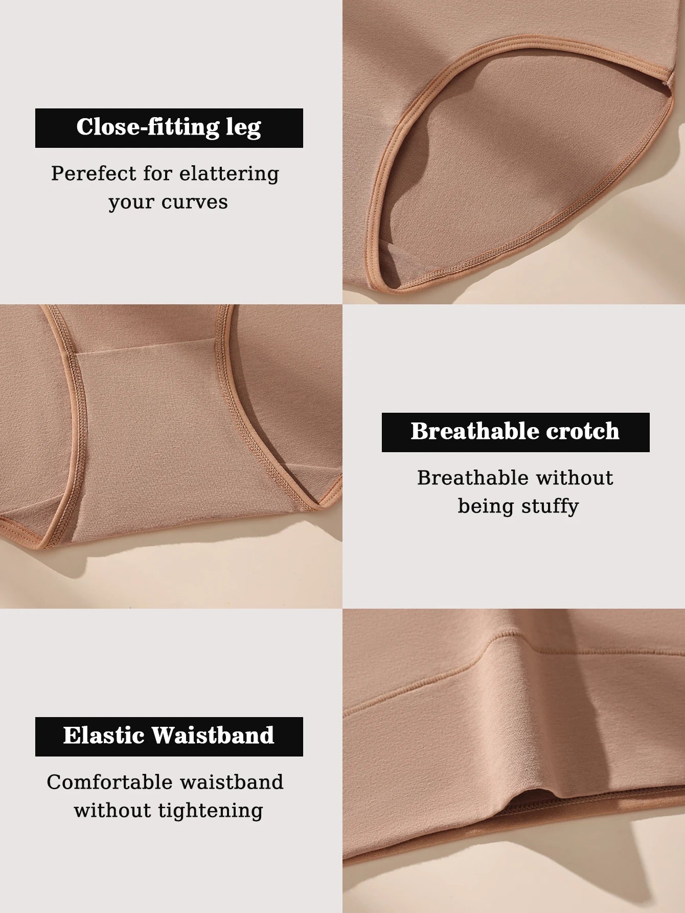 4Pcs Cotton Women's Panties High Waist Body Shaper Underwear Breathable Briefs Underpants Soft Panty Solid Female Lingerie