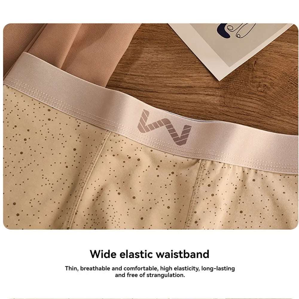 3PCS/Pack 5A Antibacterial 95% Cotton Soft Men's Panties Starry Sky Print Underpants Men Breathable Comfortable U Crotch Boxers
