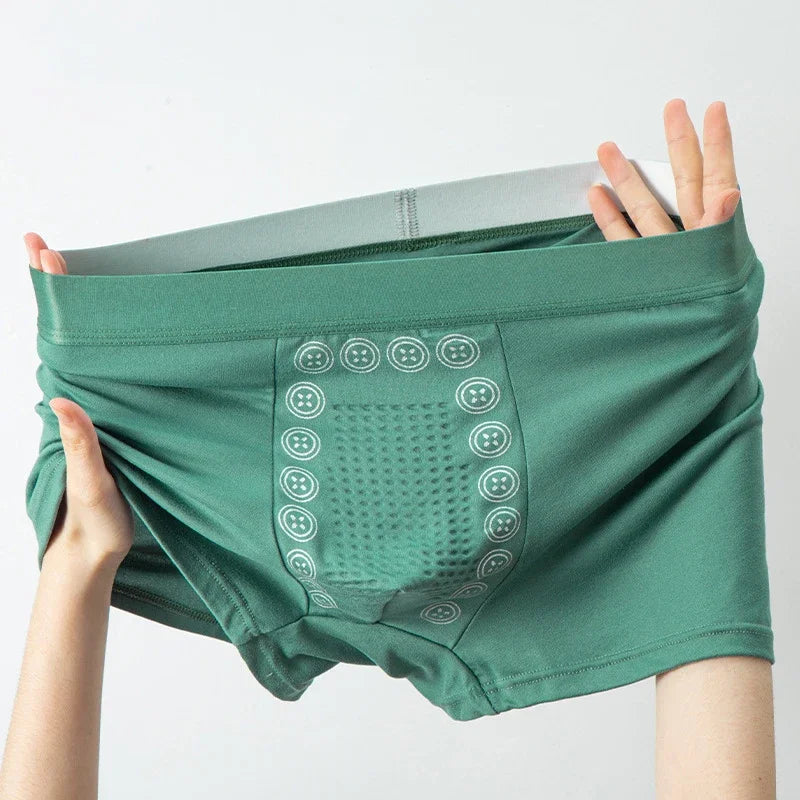 Men's Boxer Shorts 3A Graphene Antibacterial Ice Silk U-shaped Raised Bag Underwear Massage Particle Breathable Underwear