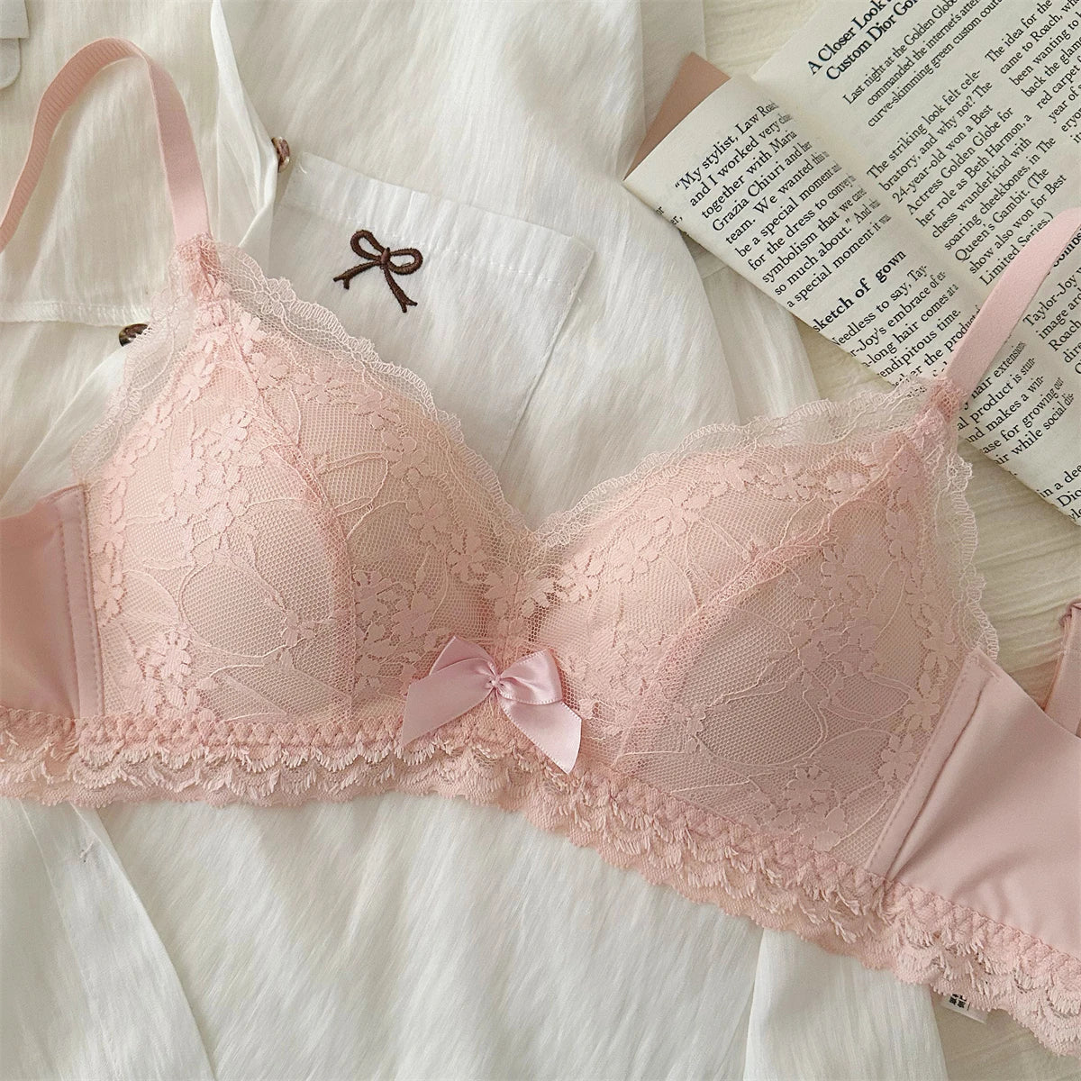YUQI Lace Bra Set for Women - Push Up Bralette Small Chest Anti-Sagging Support, Sexy Lingerie to Display Large Pair  bra set