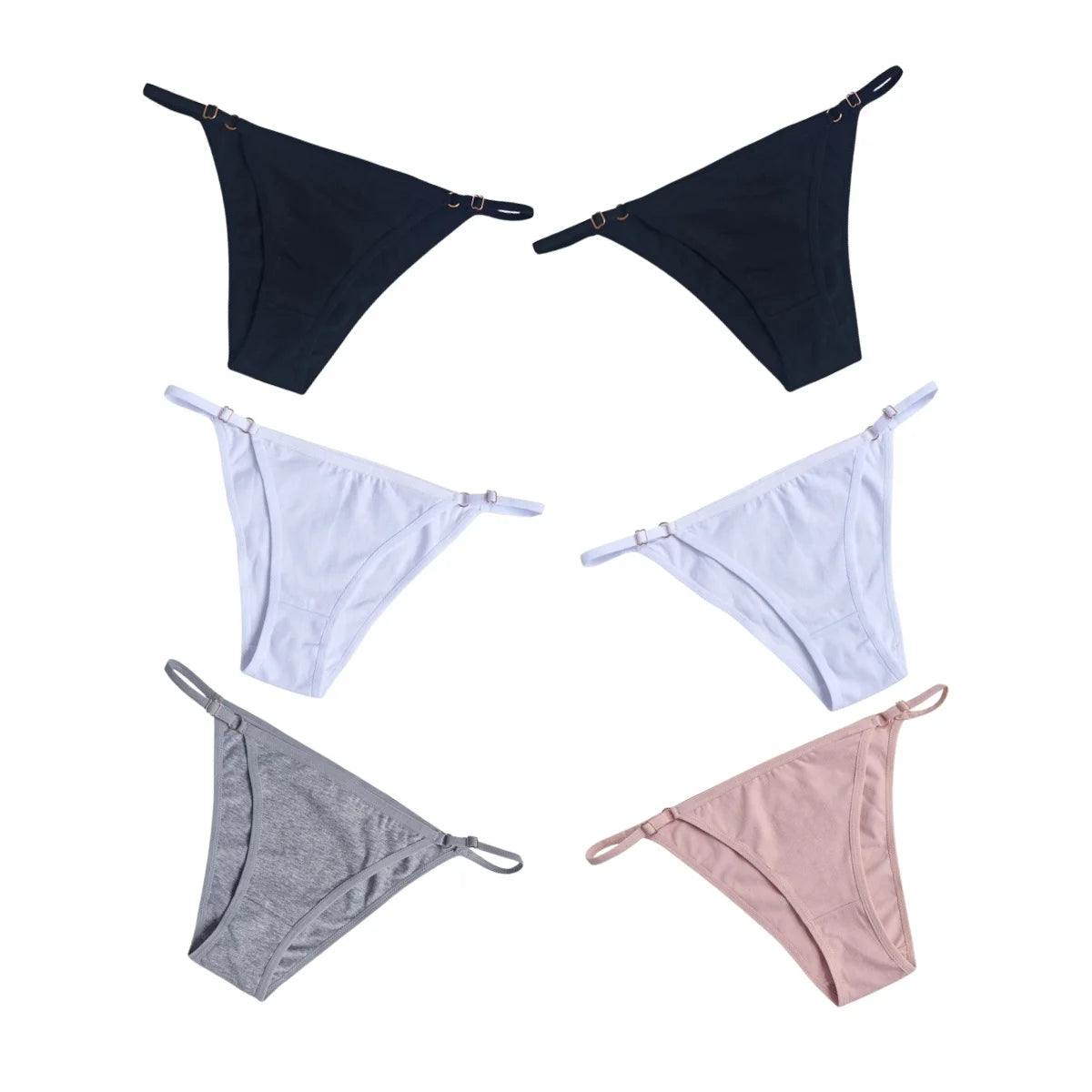 6Pcs/Set Cotton Underpants Women Sexy Briefs Low Waist Bikini Underwear Female Solid Color Panties S-XL Lingerie