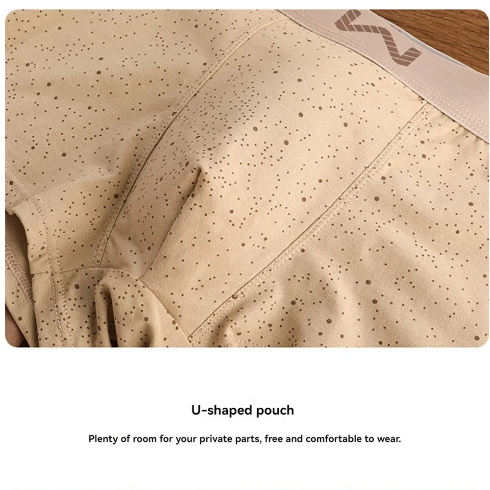 3PCS/Pack 5A Antibacterial 95% Cotton Soft Men's Panties Starry Sky Print Underpants Men Breathable Comfortable U Crotch Boxers