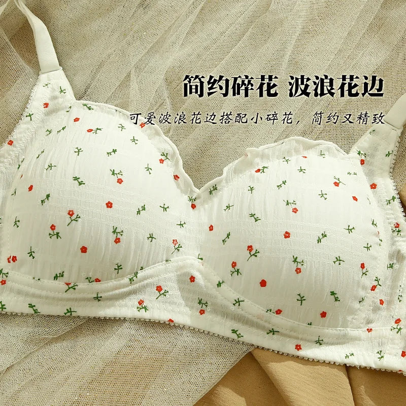 Japanese Sweet Cute Underwear Women Comfortable Small Breasts Gather Student Girls Thin Bra