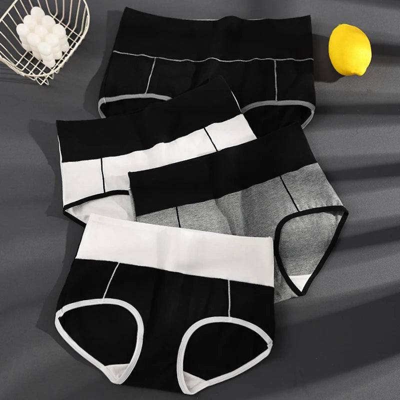 Plus Size 4Pcs High Waist Women‘s Panties Body Shaper Underwear Breathable Cotton Briefs Grils Panty Sexy Slim Female Lingerie
