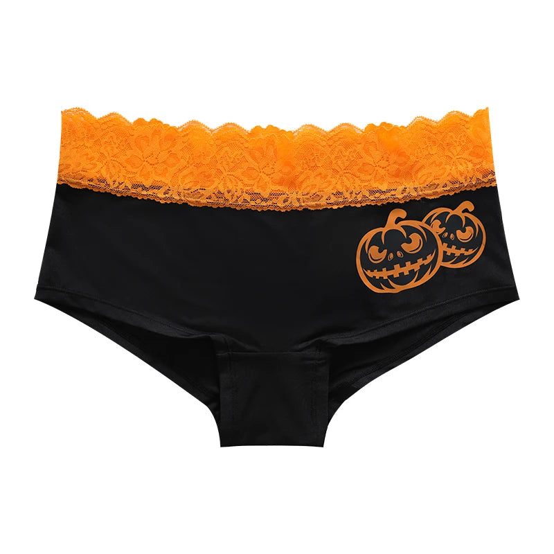 High-Rise Halloween Lace Panties Bragas De Cintura Alta Brief Ropa Interior Femenina Bragas De Mujer Knickers Women Underwear